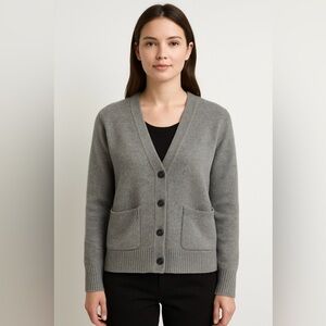 J.Crew Extra-Soft Gray Button Front Cardigan Sweater Women’s M